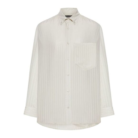 Balenciaga Women Tone-On-Tone Striped Shirt